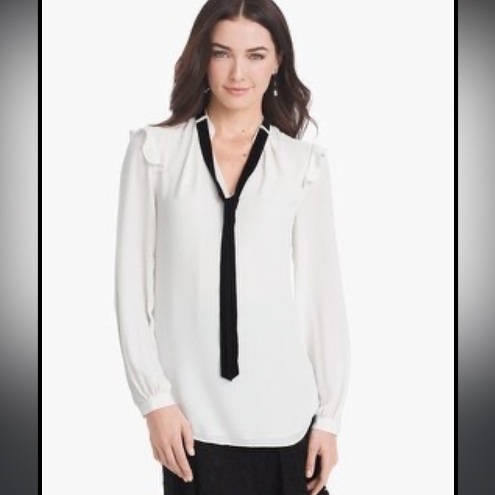 Velvet Tie Blouse-White House Black Market